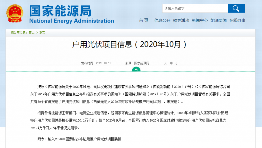 快裝！11月為戶用光伏補(bǔ)貼最后一個(gè)月！補(bǔ)貼指標(biāo)僅剩0.7GW